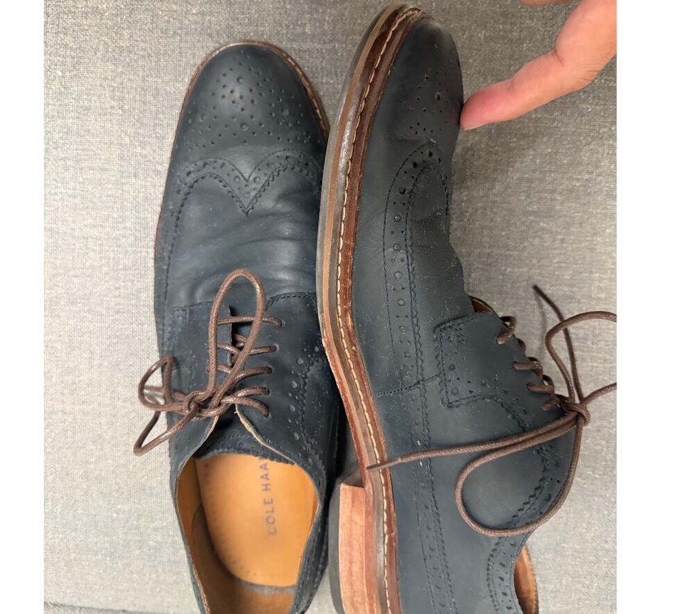 Cole Haan Great Jones Wingtip Brogue Oxford shoes Navy Men size 11.5 C20309
